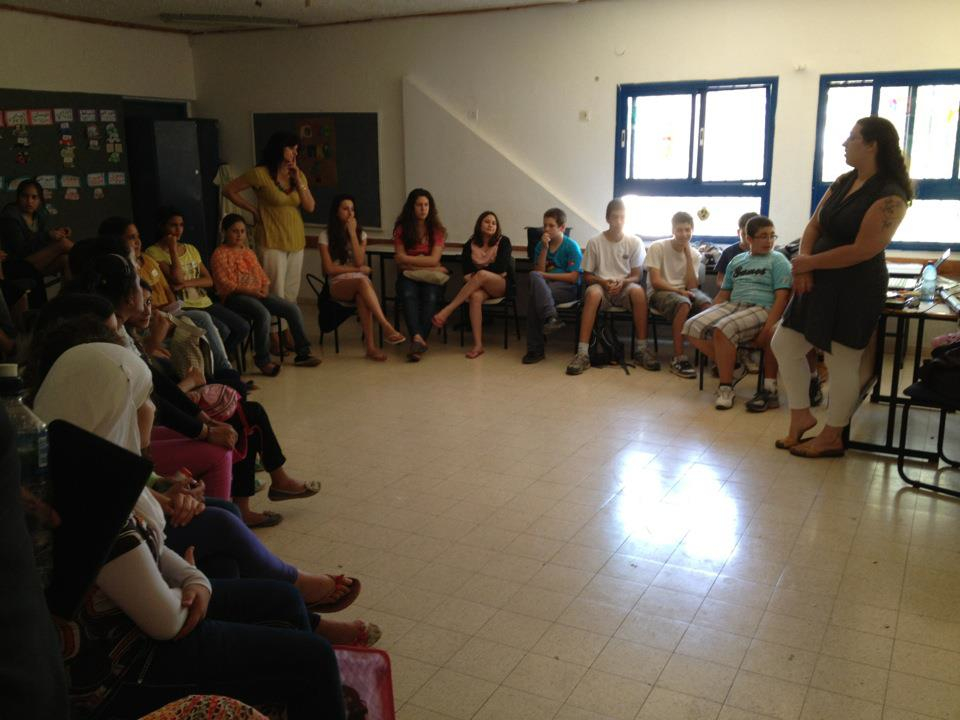 youth leading screening workshops in Israel